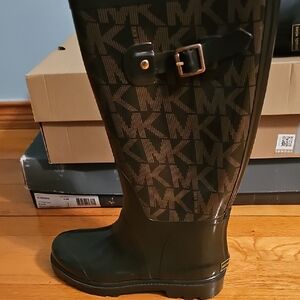 Michael Kors Men's Olive Monogram Rain Boots